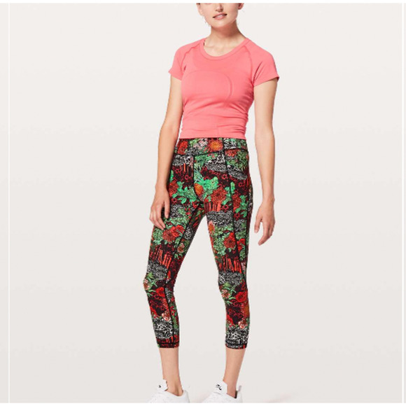 Lululemon Time To Sweat Crop *23" Zen Garden Multi sz 8 - Picture 1 of 10